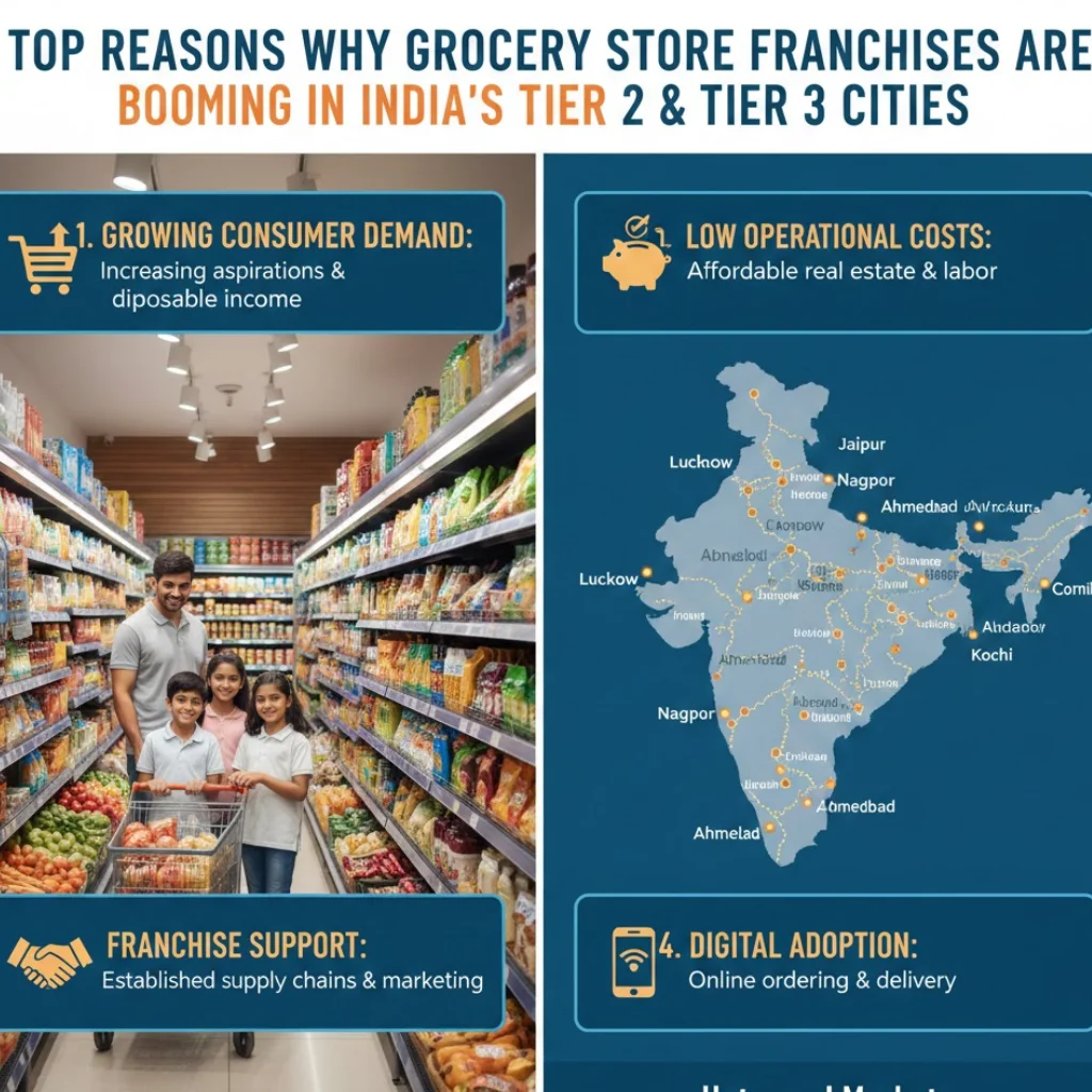 Top Reasons Why Grocery Store Franchises Are Booming in India’s Tier 2 & Tier 3 Cities booming in india’s tier 2 & tier 3 cities