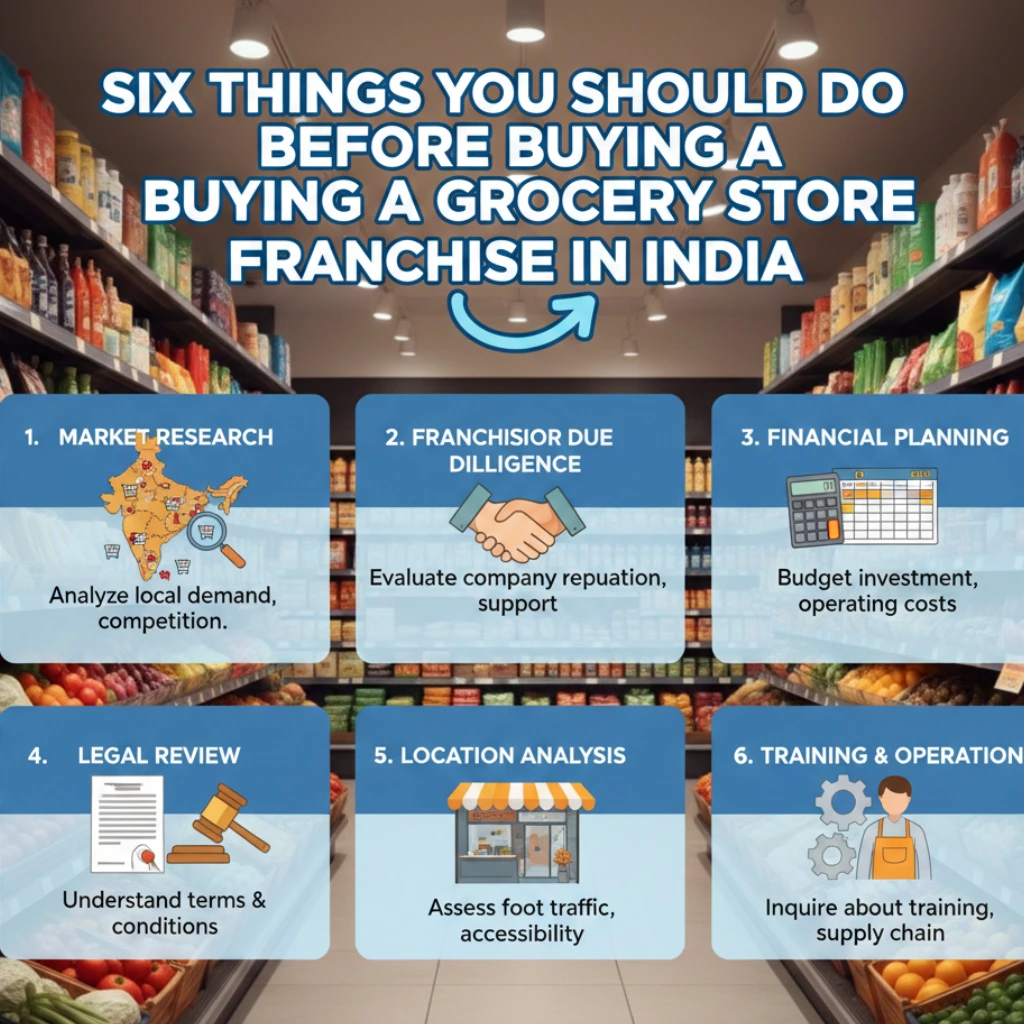 six things you should do before buying a grocery store franchise in india