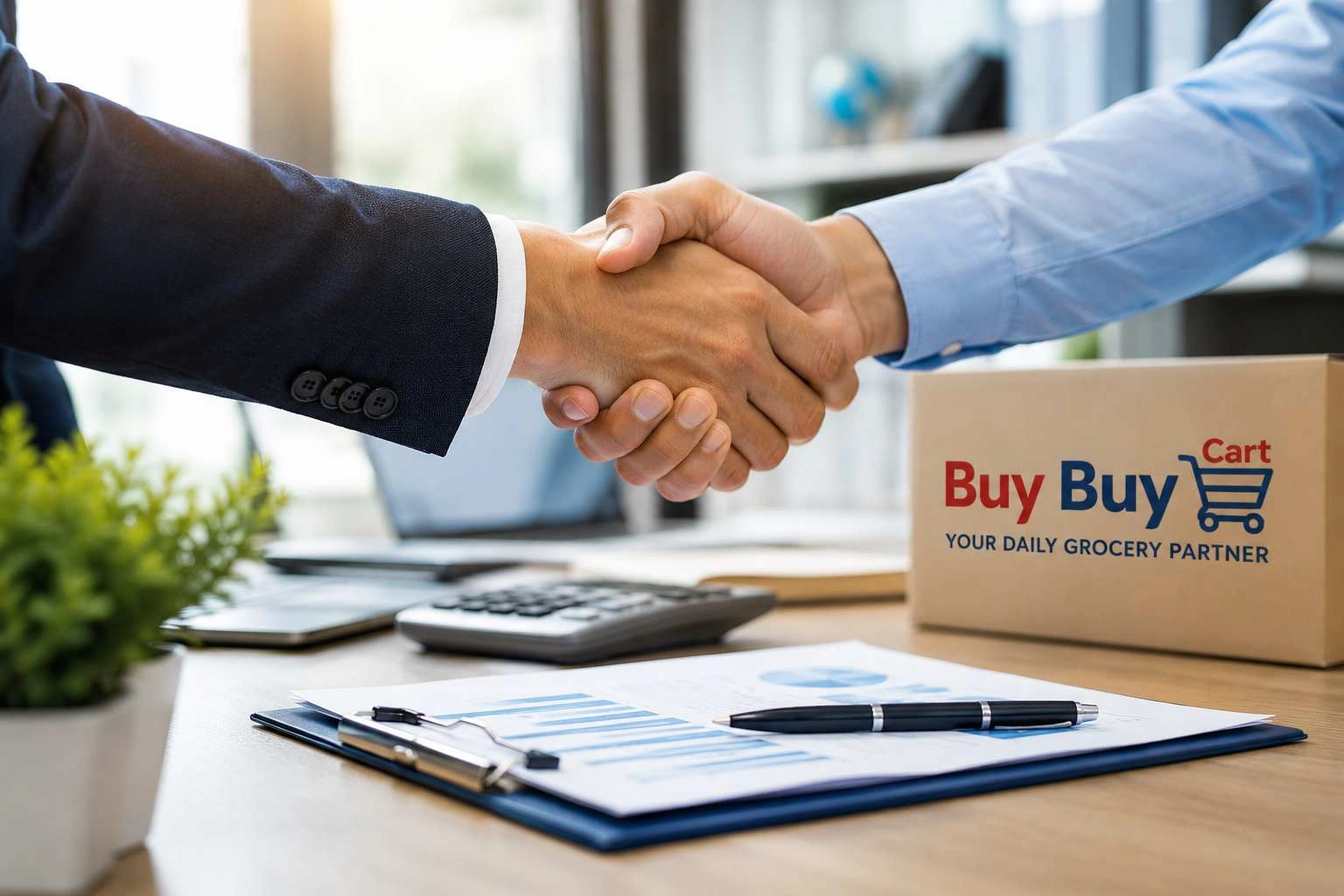 Business handshake representing flexible supply partnerships