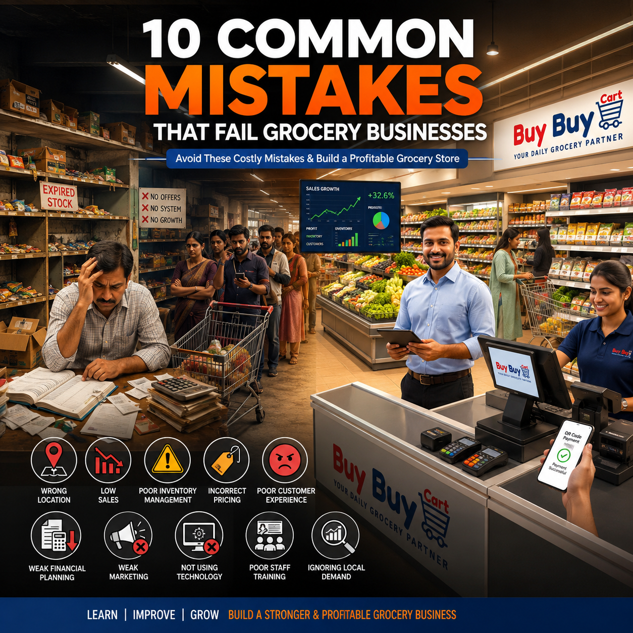 10 Common Mistakes That Fail Grocery Businesses